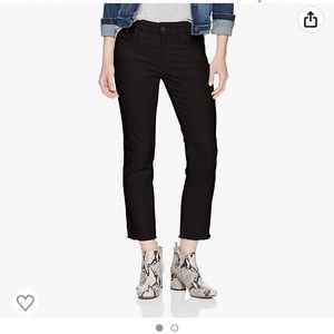 NWT nydj Sheri ankle jeans black with fray hem 12 petite